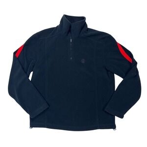 Vintage Bogner Men's Black/Red Fleece Half Zip Pullover Sweatshirt Size Large